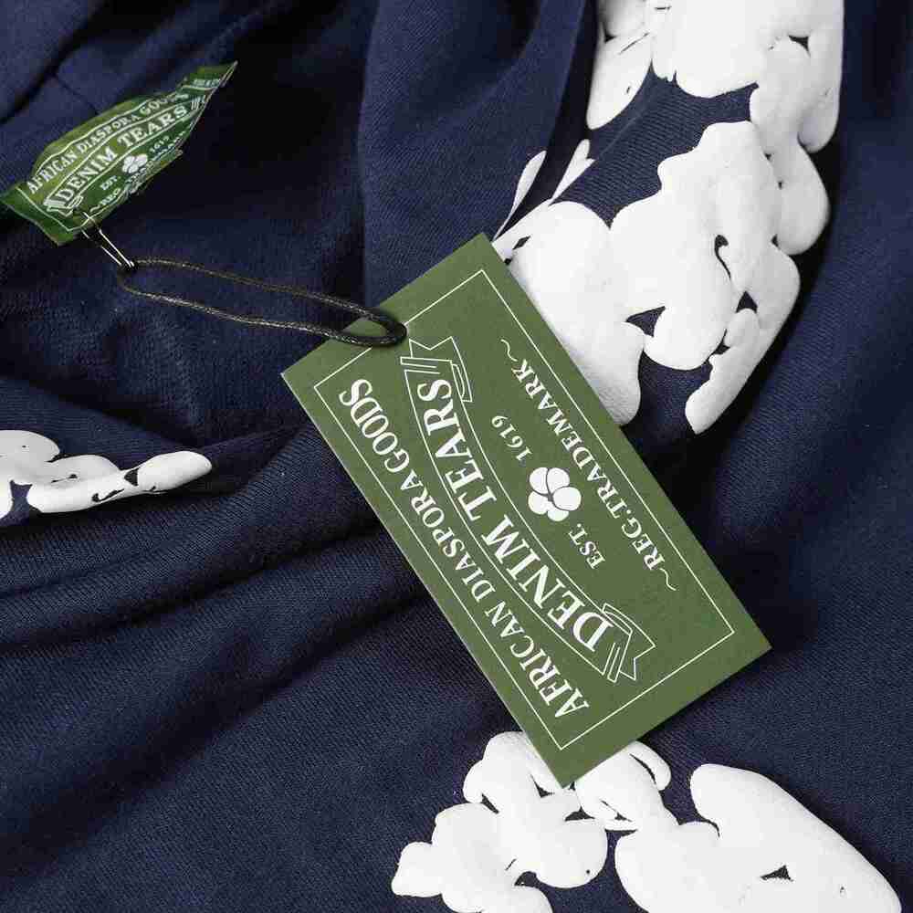 ⭐Navy 3D Foam Wreath Print Oversized Pullover Hoodie - Picture 6 of 8